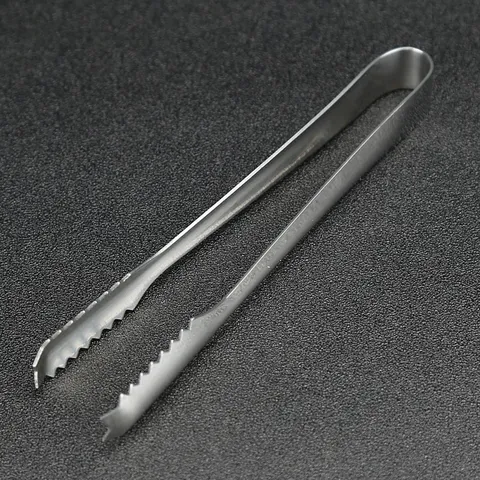 Thickened Stainless Steel Ice Tongs Kitchen Food Clips Serrated Design Ice Cube Tongs For Barbecue Bread Cooking