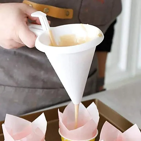 Embudo Dispensador de Masa para Pastel de Plástico Portátil Herramienta de Repostería para Magdalenas Accesorio de Cocina