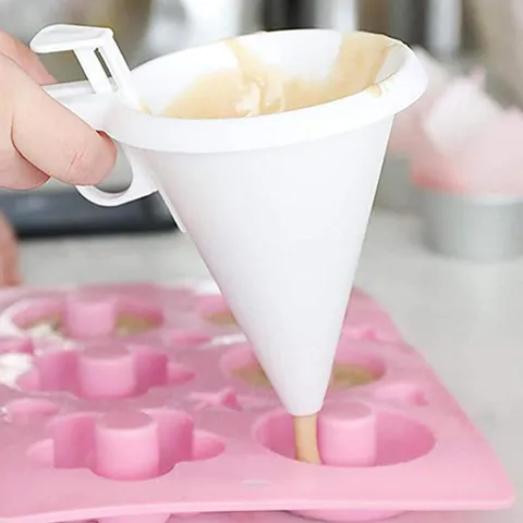 Embudo Dispensador de Masa para Pastel de Plástico Portátil Herramienta de Repostería para Magdalenas Accesorio de Cocina