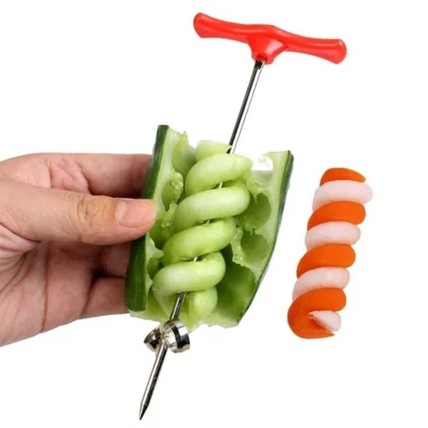 Tagliaverdure a Spirale Manuale in Acciaio Inox Taglia Patate Carote Utensile da Cucina Gadget di Cottura Creativo