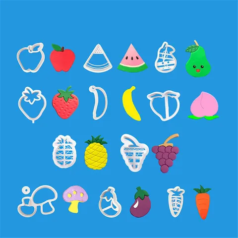 Cartoon Fruit Vegetable Bun Mold Plastic Baking Pastry Embossing Tool DIY Home Kitchen Dessert Decorating Supplies