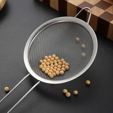 Stainless Steel Handheld Colander Fine Mesh Oil Strainer Twill Flour Sifter Juice Milk Filter Kitchen Tool