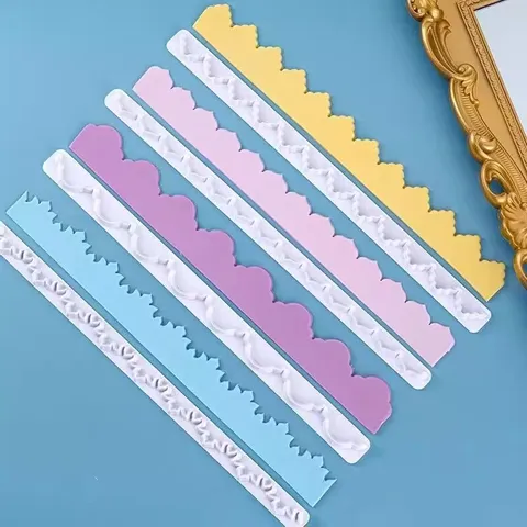 Cake Decorating Ruffle Embossing Strips Fondant Lace Cutter Plastic Baking Tools DIY Pastry Mold Kitchen Accessories