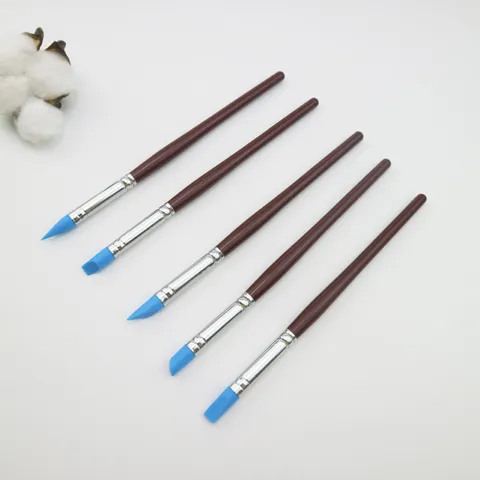 Soft Head Pottery Clay Sculpting Tools Silicone Pens Fondant Cake Molds DIY Carving Hand Craft Modeling Pen Assortment