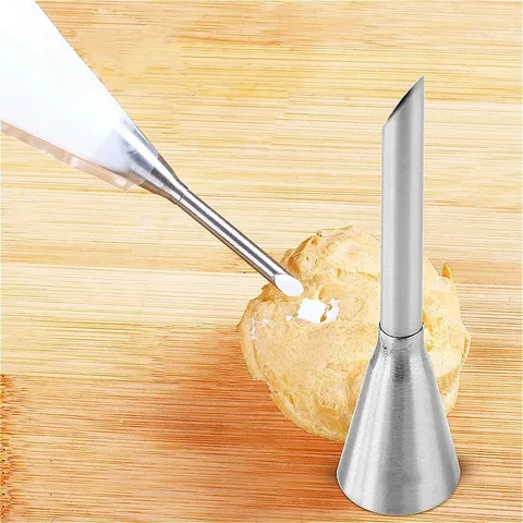 Stainless Steel Cream Puff Filling Piping Nozzle Cake Decorating Tip Baking Tool