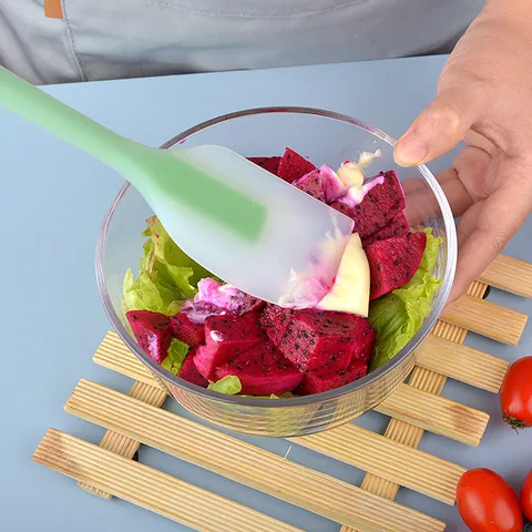 Large Translucent Silicone Spatula Heat Resistant Integrated Rubber Cake Baking Cream Scraper Kitchen Cooking Tool