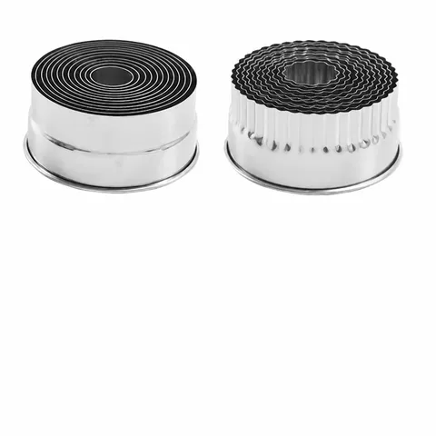 Stainless Steel Round Cookie Cutter Set Plain And Serrated Edge Baking Mold For Pastry Dumpling Skin Fruit