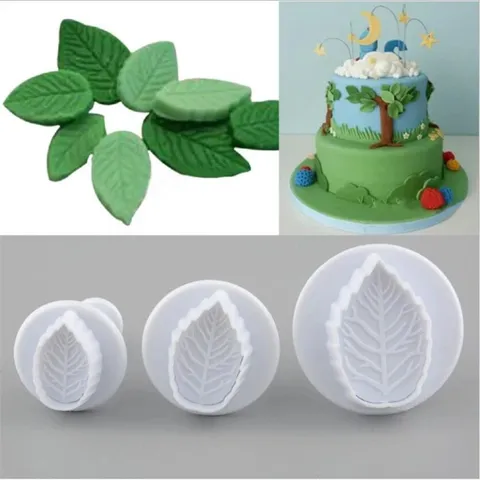 Rose Leaf Spring Mold Plastic Fondant Cookie Cutter Cake Baking Decoration Tool Embossing Stamp Fondant Decorating
