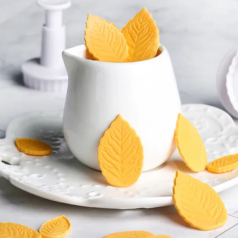 Rose Leaf Spring Mold Plastic Fondant Cookie Cutter Cake Baking Decoration Tool Embossing Stamp Fondant Decorating