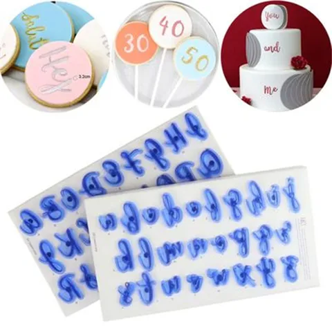 Plastic Cookie Letter Mold Embosser Stamp Baking Tool Uppercase Lowercase Numbers Symbols Fondant Cake Decorating Mold