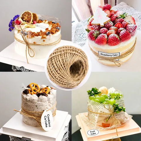 Natural Jute Twine Cord For Crafting Gift Wrapping Baking Cake Decoration Handmade DIY Hemp Rope String Cord Multi Color