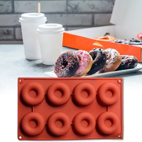 Multi-Cavity Silicone Donut Cake Mold Flexible Non Stick Bakeware Heat Resistant Chocolate Bread Baking Tool