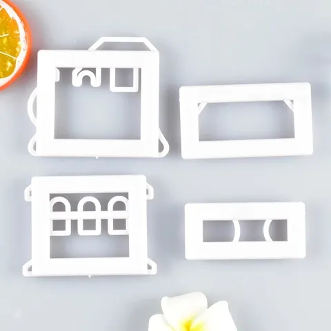 Plastic Train Cookie Cutter Fondant Mold Baking Tool Cake Decorating Stencil DIY Pastry Craft Set
