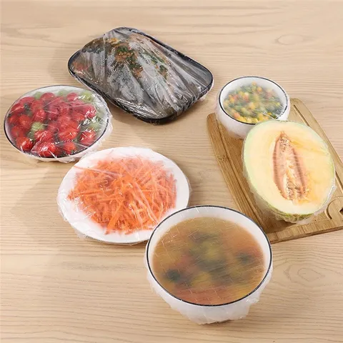 Couvertures de Bol en Film Étirable Plastique Jetables Sacs d'Emballage Alimentaire Élastiques pour Rangement Cuisine