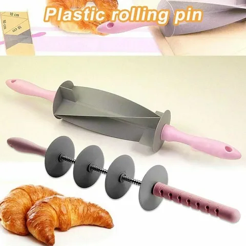 Adjustable Rolling Pin Croissant Cutter Plastic Baking Tool Roller Knife DIY Bread Pastry Cutting Kitchen Gadget