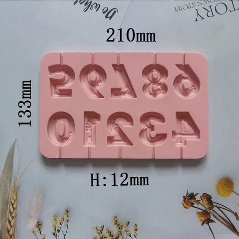 Silicone 0-9 Number Lollipop Mold DIY Chocolate Cheese Stick Mold Handmade Candle Fondant Cake Baking Mold Kitchen Tool