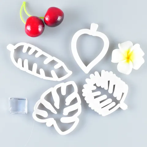 Tropical Leaf Cookie Cutter Plastic Fondant Molds Biscuit Baking Tools For DIY Kitchen Home Bakery