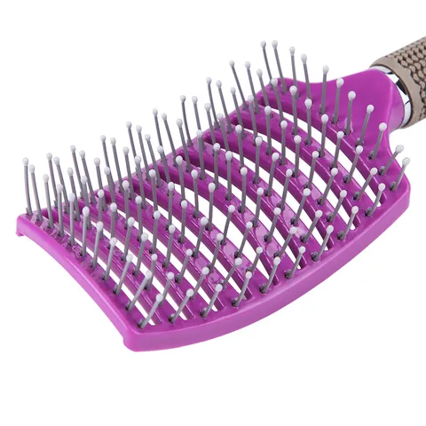 Spazzola per Capelli Ventilata Curva Professionale per Districare lo Styling Spazzola in Setole di Cinghiale e Nylon Pettine da Massaggio