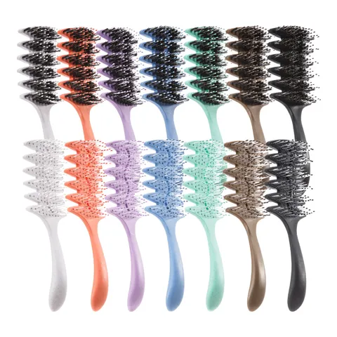Brosse à Cheveux Démêlante Creuse en Forme de Feuille Antistatique Massage du Cuir Chevelu Peigne de Coiffage pour Cheveux Bouclés Mouillés Secs