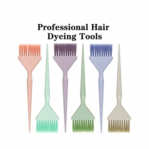 Juego de Pinceles Profesionales para Teñir el Cabello Peine de Cola Puntiaguda con Cerdas Suaves Bolsa Rosa Herramienta de Estilismo