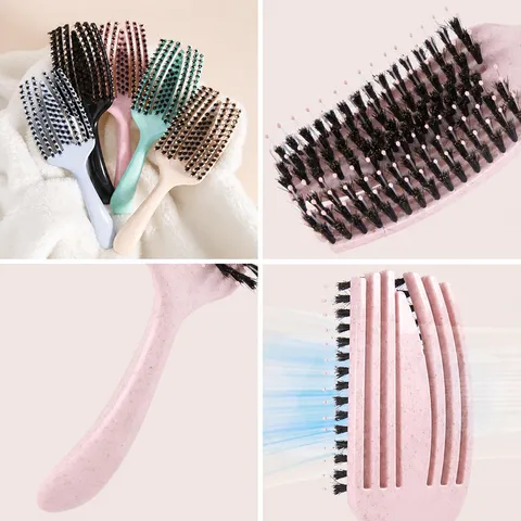 Hollow Vent Hair Brush Curved Scalp Massage Detangling Comb For Smooth Straight Curly Hair Hairdressing Styling Tool