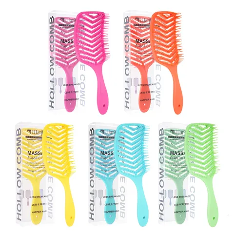 Spazzola Per Capelli Ventilata a Forma di V Pettine Districante Massaggiante Curvo Per Asciugatura Rapida Strumento Per Styling Professionale Uomo Donna