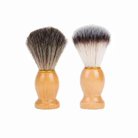 Heren Houten Handvat Scheerkwast Gezichtsreiniging Schuimborstel Zachte Nylon Haren Barbier Scheergereedschap