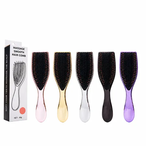 Electroplated ABS Massage Hair Comb Wet And Dry Hairbrush Anti-Static Scalp Massager Detangling Hair Styling Tool For Women