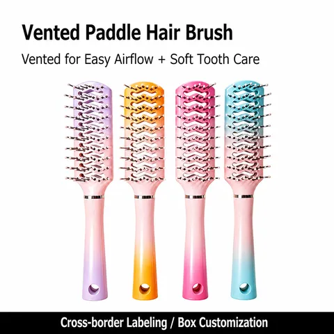 Spazzola per Capelli Massaggio Cuscino Cavo Plastica Sfumata Pettine per Styling Portatile Spazzola Massaggiatore Cuoio Capelluto Donna