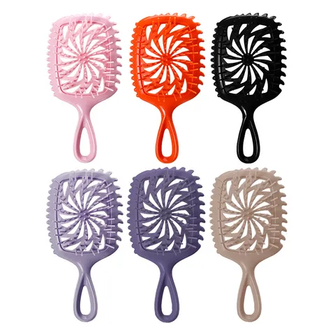 Mini Peigne à Cheveux Brosse Démêlante Évidée Portable Massage du Cuir Chevelu Avec Longe Pour Voyage Coiffure Quotidienne