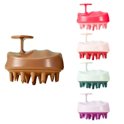 Cepillo de Champú Masajeador de Cuero Cabelludo Portátil Peine de Pelo de Silicona Limpiador de Cabeza Portátil Ergonómico Para Limpieza Profunda Unisex