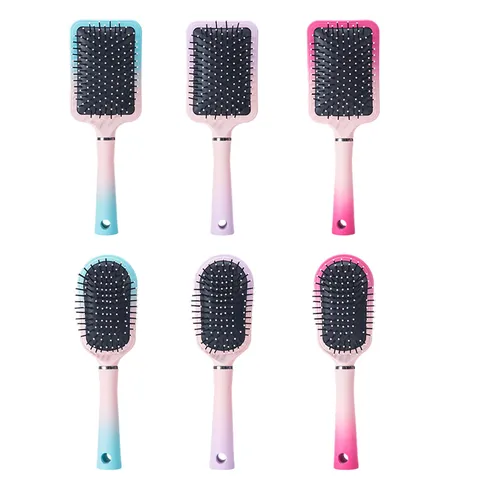 Spazzola Per Capelli Massaggiante A Cuscino D Aria Sfumato Macaron Pettine Districante Antistatico Base In Morbida Gomma Setole In Nylon Cura Della Testa Per Casa