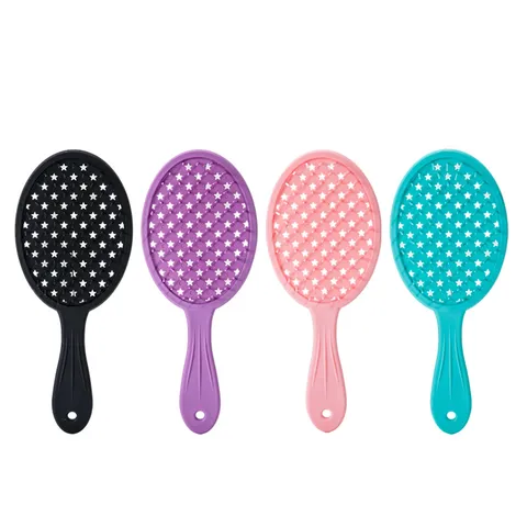 TPE Hollow Out Star Hair Comb Vent Detangling Brush For Volumizing Styling Long Hair Daily Everyday Home Women Hair Care