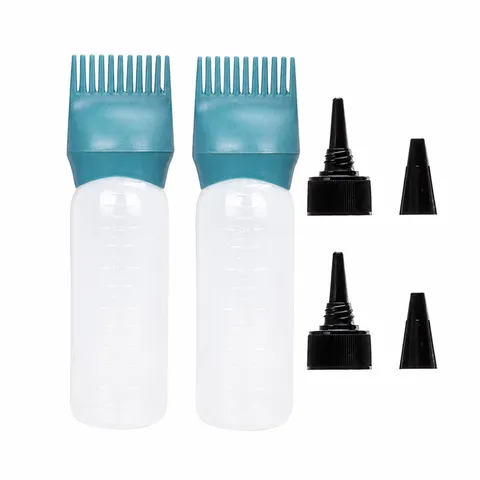 Botella de Tinte de Cabello Profesional Botella Aplicadora de Aceite para Cuidado Capilar Con Boquilla de Peine Juego de Herramientas de Peinado de Raíz de Plástico