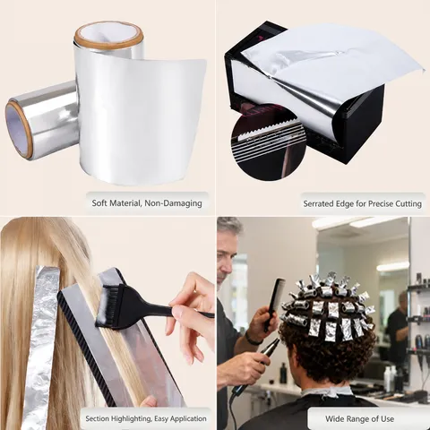 Professional Hair Salon Thickened Tin Foil Roll Portable Cutting Box Hairdressing Perm Foil And Nail Art Removal Tool