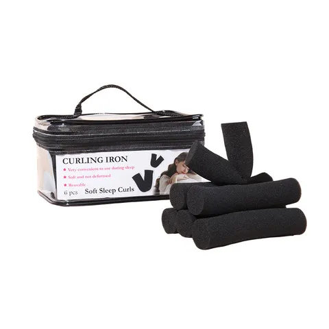 Heatless Hair Roller Set Soft Foam Sponge Sleep Curling Rods With Clear PVC Storage Bag Overnight Styling Rollers For Women
