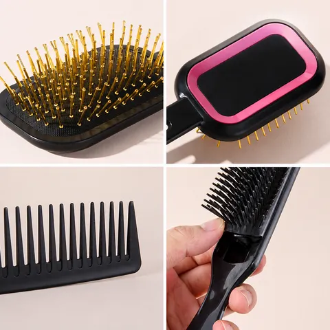 3D Cojín de Aire Cepillo de Pelo Set Profesional Masaje Cuero Cabelludo Peine Pasadores de Plástico Metal