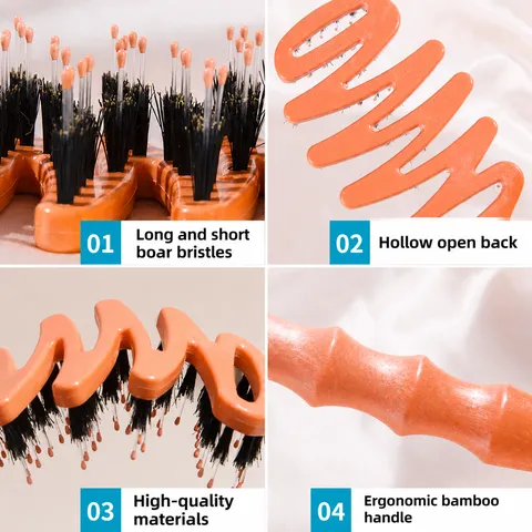 Detangling Hair Brush Hollow Massage Hairbrush Anti-Static Curved Vent Hair Styling Comb For Women Men Hair Care Tool