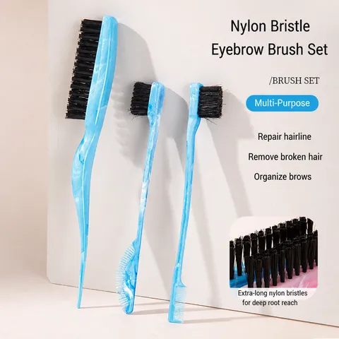 Wildschweinborste Haarstyling Bürsten Set Toupierkamm Kantenkontrolle Bürste Make-up Augenbrauenbürsten Für Frauen Haarpflege Werkzeuge