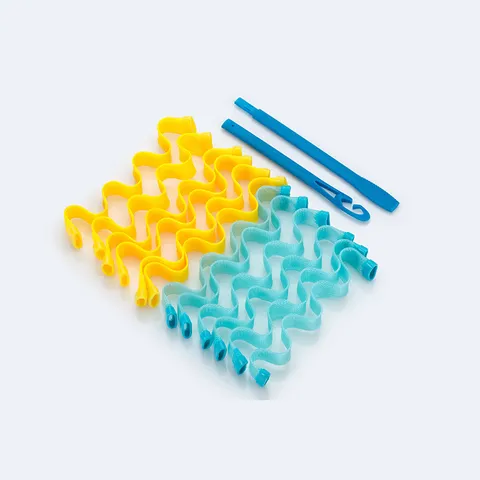 DIY Water Wave Hair Rollers Set No Heat Plastic Mesh Hair Curler Styling Tools For Women Home Magic Hair Roller Styling Accessories