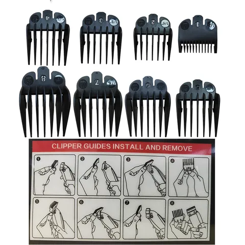 Professional Hair Clipper Guides Combs Plastic Universal Limit Comb Set Haircutting Barber Accessories