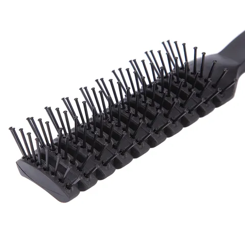 Professional Men's Vent Brush For Volumizing Hair Styling Plastic Rib Comb With Anti-Slip Handle Scalp Massage Barber Tool