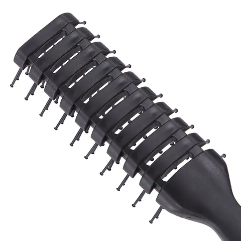 Professional Men's Vent Brush For Volumizing Hair Styling Plastic Rib Comb With Anti-Slip Handle Scalp Massage Barber Tool