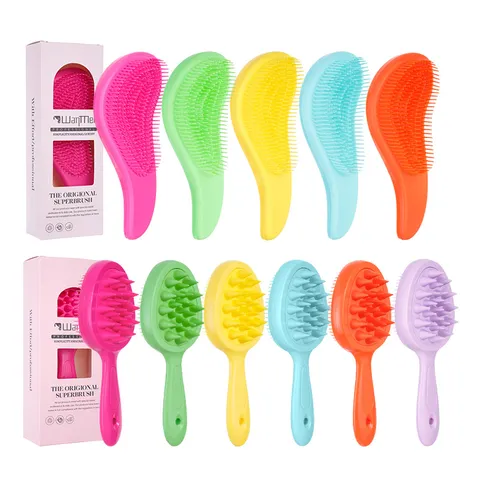 Spazzola Districante in ABS E Spazzola per Shampoo per Massaggio al Cuoio Capelluto Massaggiatore per la Testa Colore Caramella Strumenti per la Cura dei Capelli per Donna Uomo