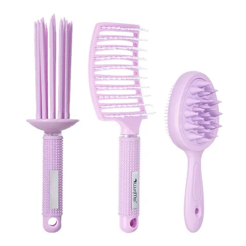 Jelly Color Hair Brush Set Hollow Out Detangling Comb Massage Shampoo Brush With Gift Box For Hair Styling Daily Grooming Women Men