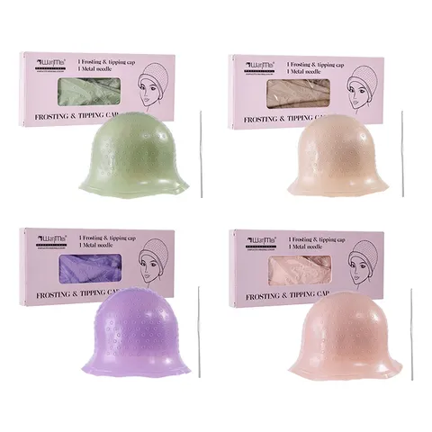 Cuffia per Colpi di Sole Professionale in Silicone Set Con Ago in Metallo Berretto per Tintura Riutilizzabile Strumenti per Parrucchieri