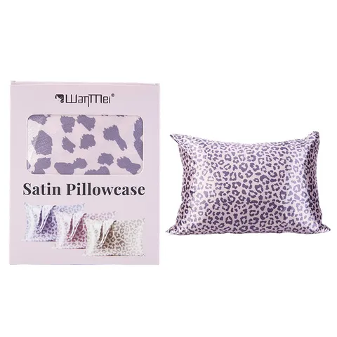 Luxus Satin Kissenbezug Leopardenmuster Polyester Kühlung Atmungsaktiv Bettwäsche Kissenhülle Für Haarpflege Zuhause