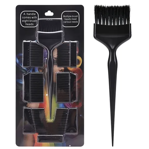 Juego de Cepillos de Tinte de Cabello Profesional Plástico Cabezales Intercambiables Diseño de Peine de Cola Reutilizable para Salón Hogar