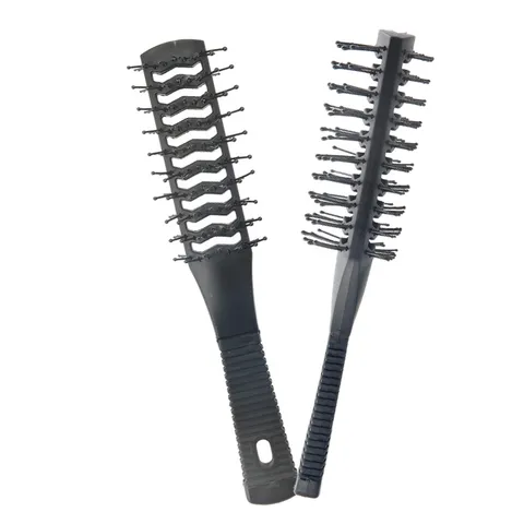 Professional Plastic Double-Sided Vent Hair Comb Black Salon Hair Styling Brush For Daily Hair Care