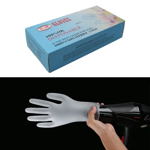 Guanti Protettivi Monouso in PVC Trasparenti Impermeabili Pulizia Salone di Parrucchiere Taglia Piccola Media Grande
